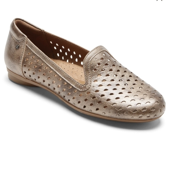 Cobb Hill Womens MALLKA Metallic Leather Flats slip on shoes sz 7.5 - Picture 1 of 14